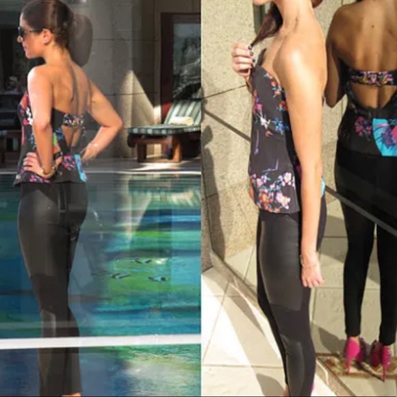 Iconic Versace for H&M Womens US 2 Floral Silk Corset Top Cut Out Back Rare NEW - Picture 6 of 15